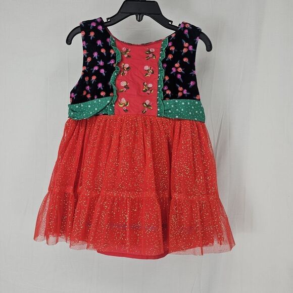 Matilda Jane Caroling Away Red Tulle Christmas Top Shirt Size 6 Holiday - Picture 1 of 5